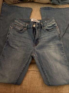 Light Blue Straight Leg Jeans for Women
